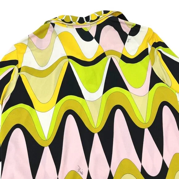 EMILIO PUCCI Vintage Logo Multicolor Shirt Pants Set #38 Button Zip [106008] - Picture 10 of 16